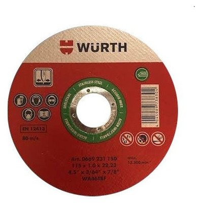 Würth Inox / Paslanmaz Çelik ve Metal Kesici Disk 115 x 1.0 x 22.23 mm