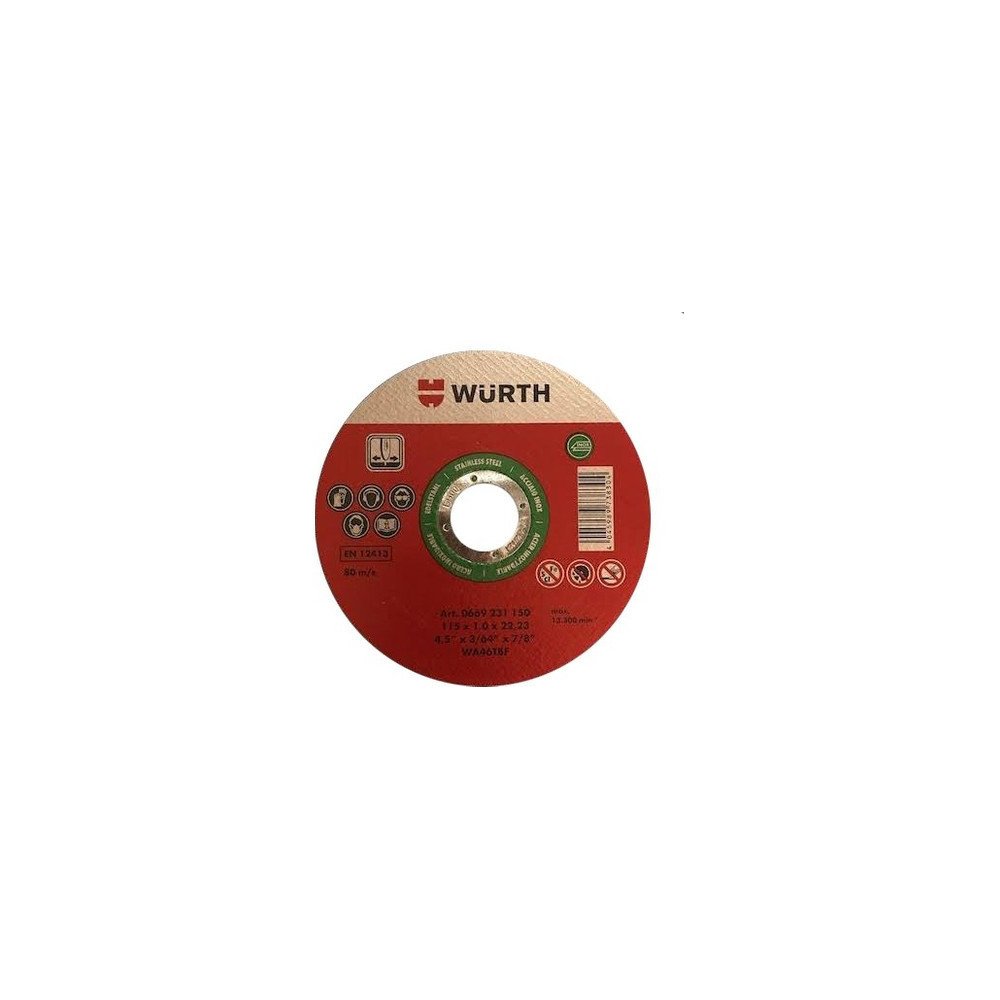 Würth Inox / Paslanmaz Çelik ve Metal Kesici Disk 115 x 1.0 x 22.23 mm