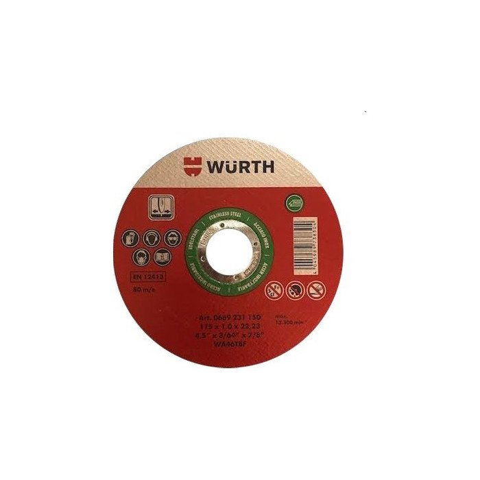 Würth Inox / Paslanmaz Çelik ve Metal Kesici Disk 115 x 1.0 x 22.23 mm