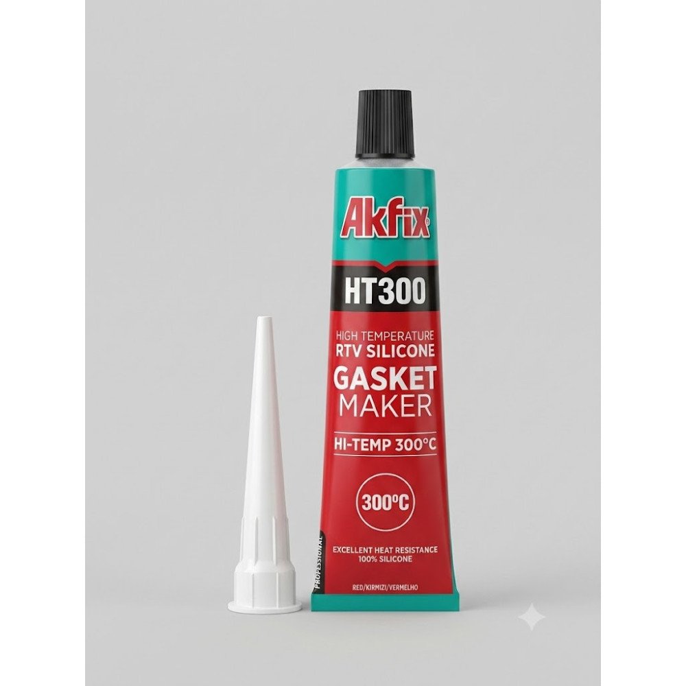 Akfix HT300 Yüksek Sıcaklık Kırmızı RTV Sıvı Conta (300°C)