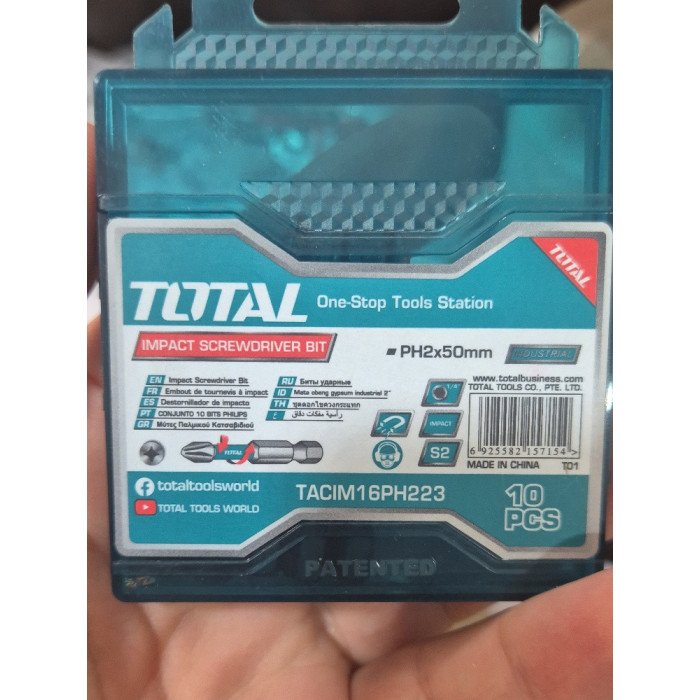 TOTAL Industrial PH2x50 mm Darbeli Bits Vidalama Ucu Seti (1 ADET) - TACIM16PH223
