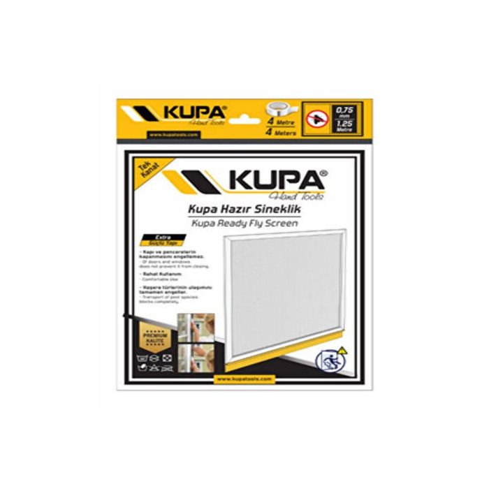 Kupa Hazır Pencere Sinekliği Cırt Cırtlı 0.75x1.25 m