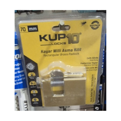 Kupa10 Kayar Milli Asma Kilit 70 mm | Pirinç Gövde