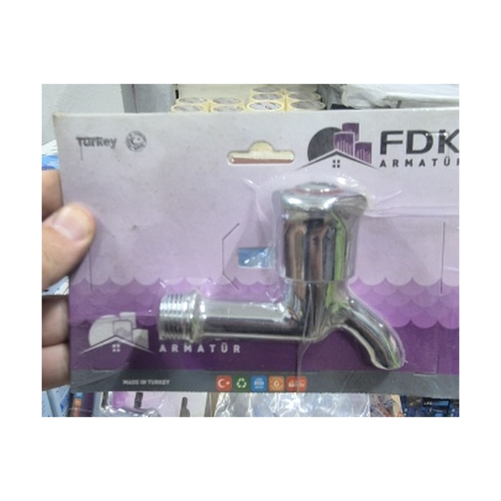 FDK Armatür Krom Uzun Musluk | Bahçe Musluğu 1/2"