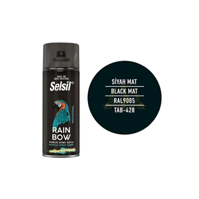 Akfix Parlak Siyah Akrilik Sprey Boya RAL 9005 | 400 ml