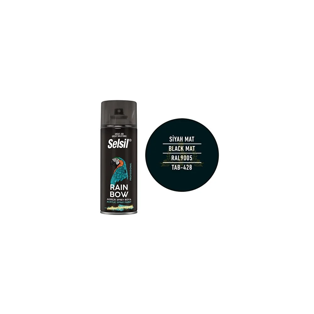 Akfix Parlak Siyah Akrilik Sprey Boya RAL 9005 | 400 ml