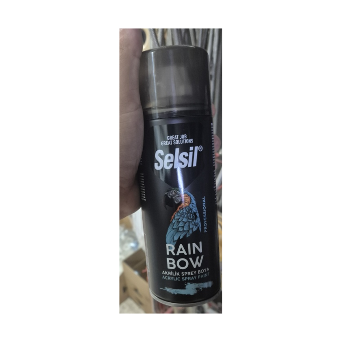 Selsil Rainbow Mat Siyah Akrilik Sprey Boya 400 ml